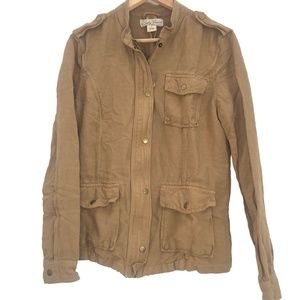 Lucky Brand Tan Linen Utility Jacket Size M